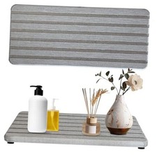 2 PCS Water Absorbent Diatomite Rectangle Coasters with Grooved Design -