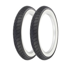 2 PRO BICYCLE WIRE BEAD FAT TIRE SMOOTH 20 x 3.00 BLACK/WHITE SLICK RIDER TREAD