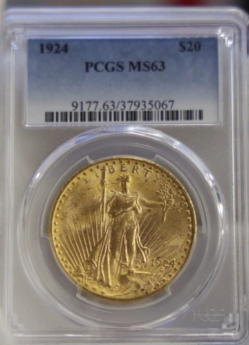 1924 US $20 Saint Gaudens Double Eagle PCGS MS63