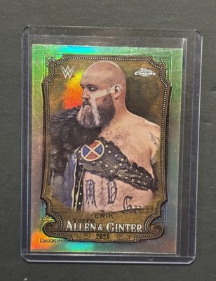 2025 Topps Chrome WWE - Allen & Ginter Erik #AG-ERK Neon Green Refractor /99