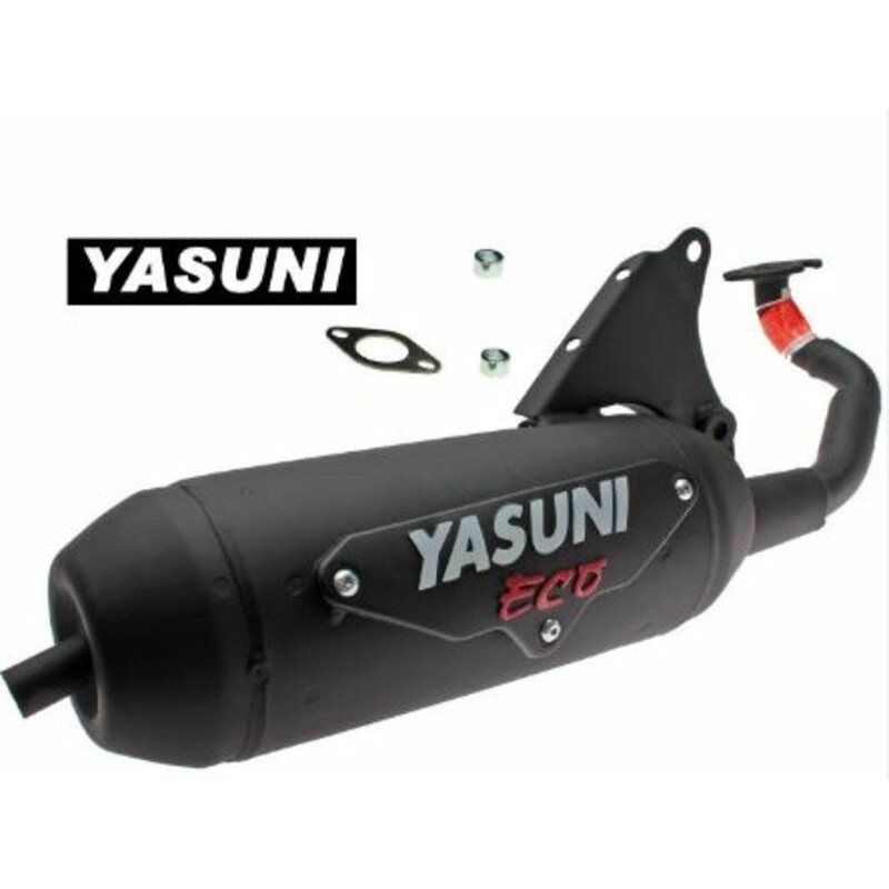 YASUNI Eco pot d'échappement en acier noir pour scooter 50cc