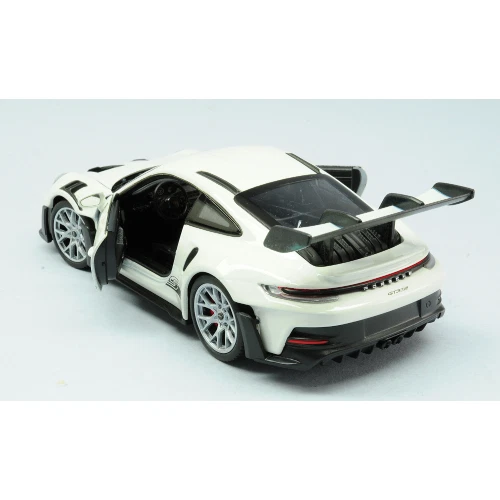 PORSCHE 911 (992) GT3 RS WHITE 1:24 Welly Auto Stradali Modellino Nuovo - Immagine 2 di 2