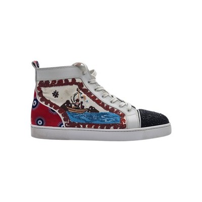 Christian Louboutin Greekaba No Limit High Top Embroidered Sneakers EU 45 US 12
