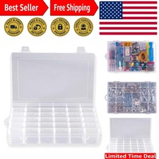 Clear Plastic Organizer Box for Crafts  Jewelry - 36 Compartments Included