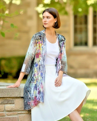 Anis A womens NWOT mesh eyelet open vibrant glam summer cardigan sz XL vacation