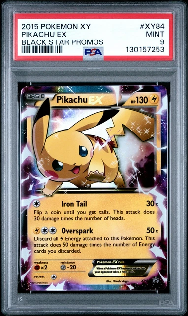 2015 POKEMON XY BLACK STAR PROMOS #XY84 PIKACHU EX PSA 9