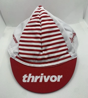 Rapha Cycling Cap One Size Thrivor Rot Weiß Baumwolle Radfahren Mütze