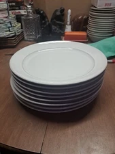 8 Pottery Barn CAMBRIA Stone White 11 3/4” Dinner Plates Portugal Euc Bin 198