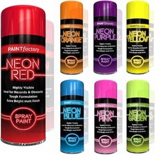 7x Neon Spray Paint Aerosol DIY Graffiti Extra Bright Assorted Colours Paint Blu