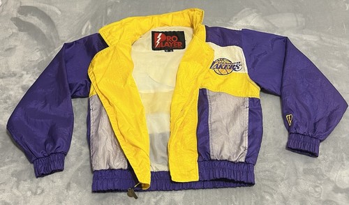 Vintage Pro Player Los Angeles Lakers Jacket Mens M NBA 90s Windbreaker Warm Up - Picture 7 of 17