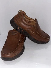 CAMEL CROWN Mens Shoes Slip On Loafer Brown Leather Casual Walking US Men 8.5 W