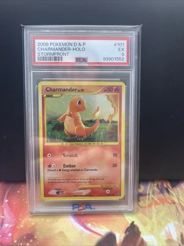 Pokemon 2008 Diamond & Pearl Stormfront Charmander Holo Card #101/100 PSA 5