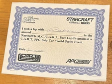 1984 I TOOK A LAP WITH RICK MEARS SIGNED CERTIFICATE INDY 500 WINNER CART PPG