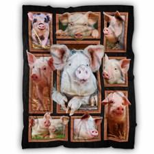 Pig Blanket, Pig 3D Fleece, Sherpa Blanket, Cute Pig Gift Ideas