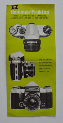 HANIMEX PARKTICA Single Lens Reflex Cameras 1970s dealer catalog brochure