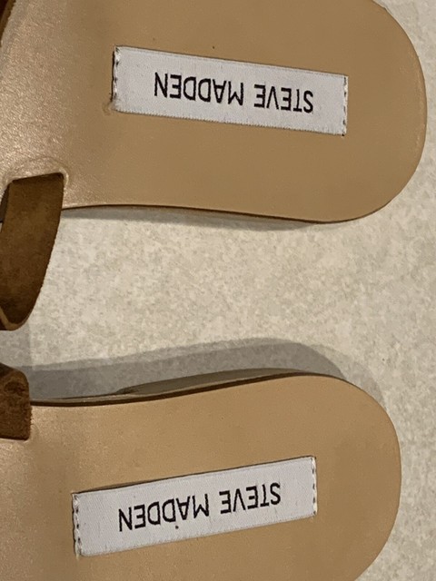 Steve Madden Women's Ringtone Toe Loop Flat Sandal Brown Croc Size 8 for sale online | eBay