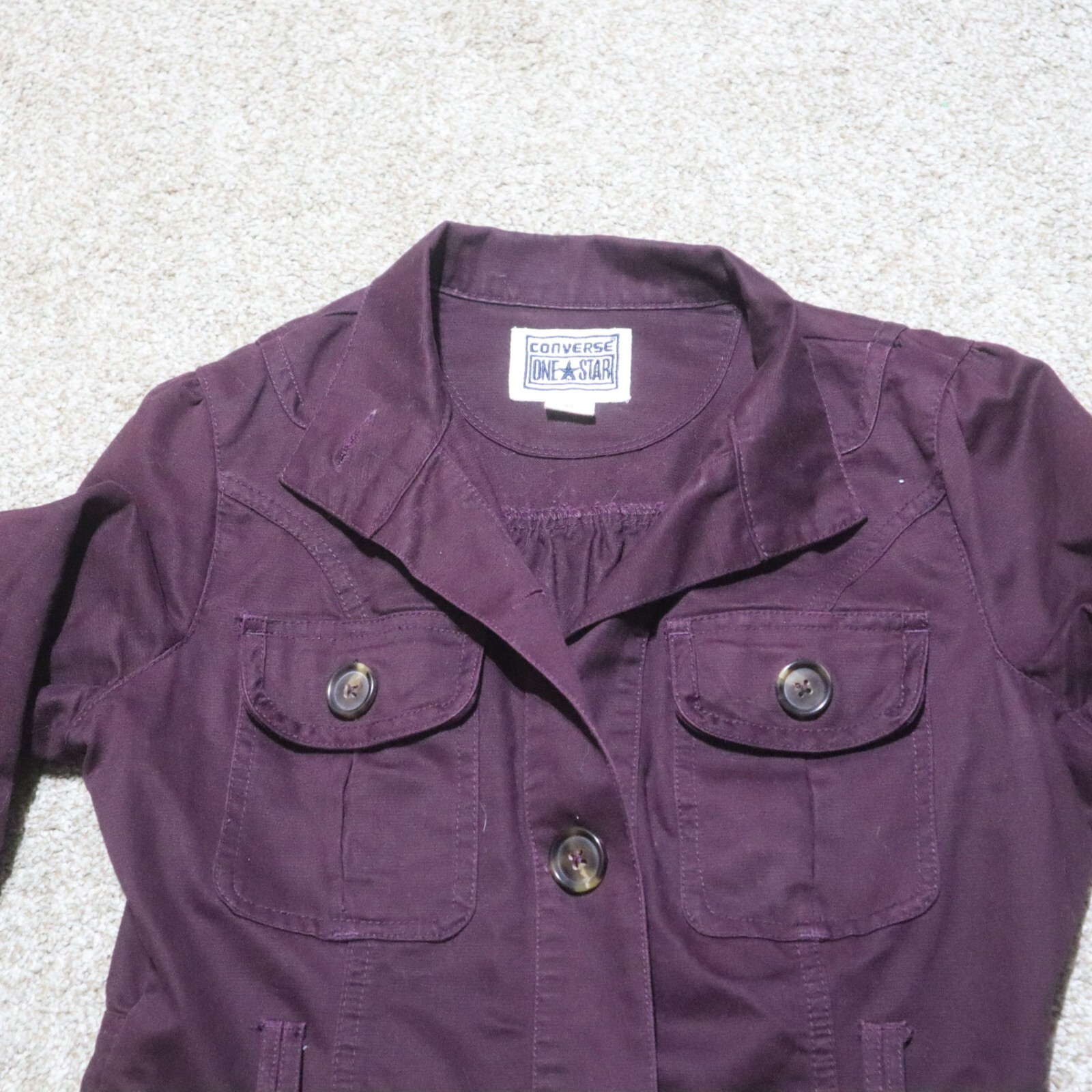 Converse Jacket Purple Button Down Long Sleeve Ca… - image 2