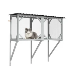 Window Catio, Catio Outdoor Cat Enclosure Window Box, Wooden Cat Window Perch