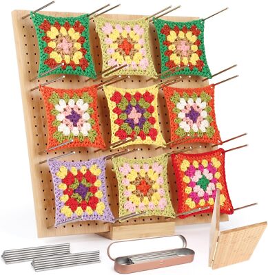 Coopay Granny Square Spanner Groß 33 x 33 cm Blocking Board Häkeln 30 Stabstifte