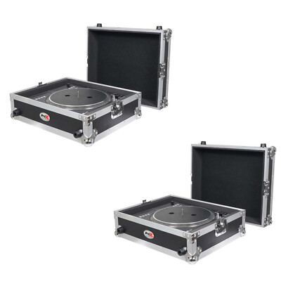 2 PROX Universal Turntable DJ ATA Road Case with Foam