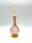 VTG Murano Glass Bottle & Stopper Pink Gold Italy Venetian Barovier? Salviati?
