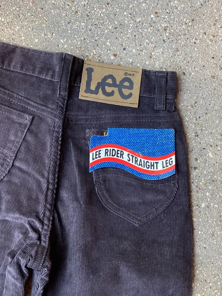 Pantalones Lee Pana Negros 14 Delgados Nuevos Stock Antiguo 26" x 29" De Colección Años 70 Foto 4 de 4