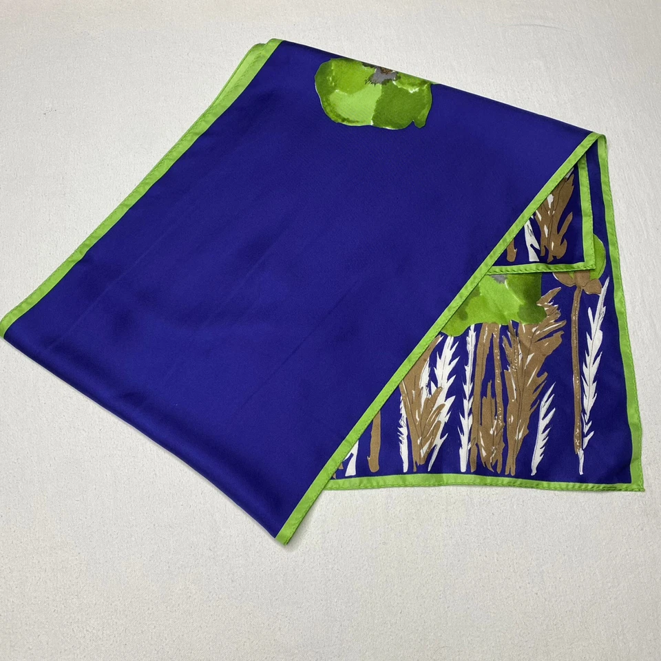 Bufanda rectangular para mujer azul oscuro verde floral ligera vintage boho Foto 4 de 4