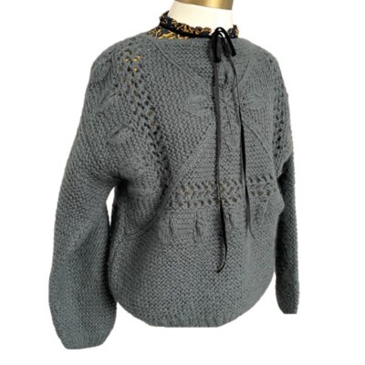 Chunky Blue Wool Blend Sweater S/M, Italian