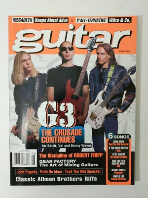 Guitar Magazine August 1997-- G3 - Satch, Vai & Kenny Wayne 