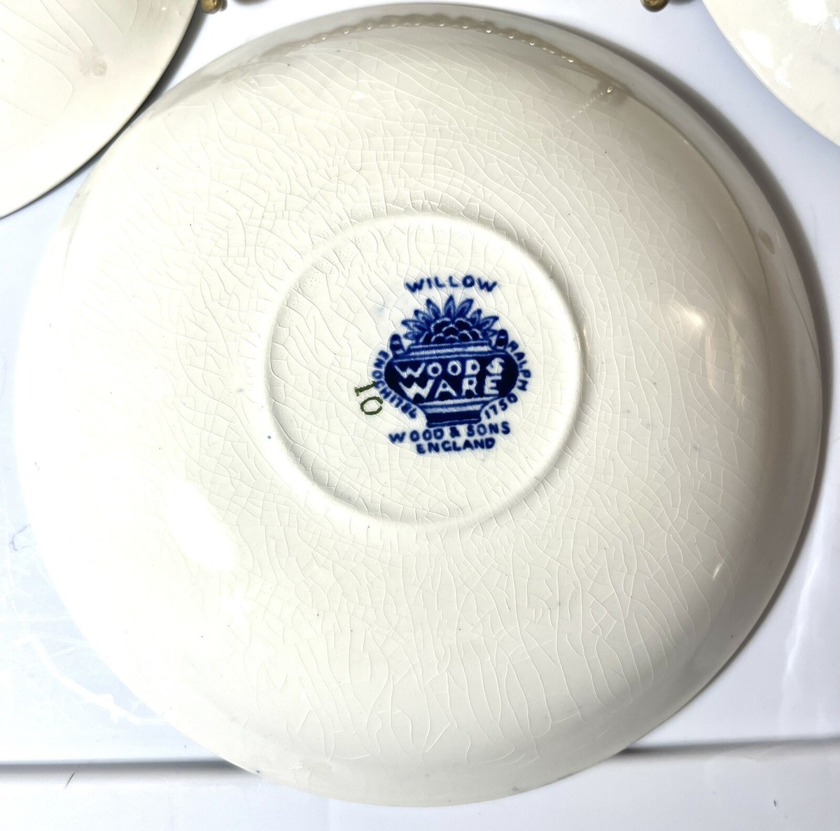 アウガルテン　Willow VTG Blue Willow Enoch 1784 & Ralph 1750 Woods Ware 4 Saucers
