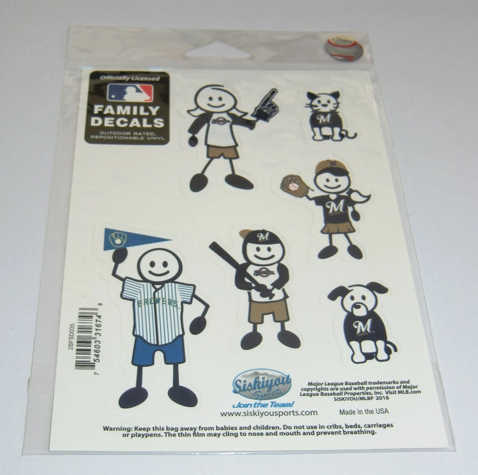 Milwaukee Brewers Outdoor Rated Vinyl Family Decals MLB Licensed Baseball - Image 4 of 4