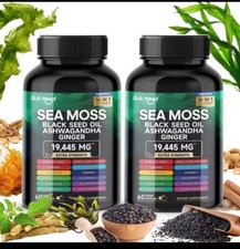Sea Moss, Black Seed Oil, Ashwagandha, Turmeric, Ginger 16 in 1 Multivitamin 
