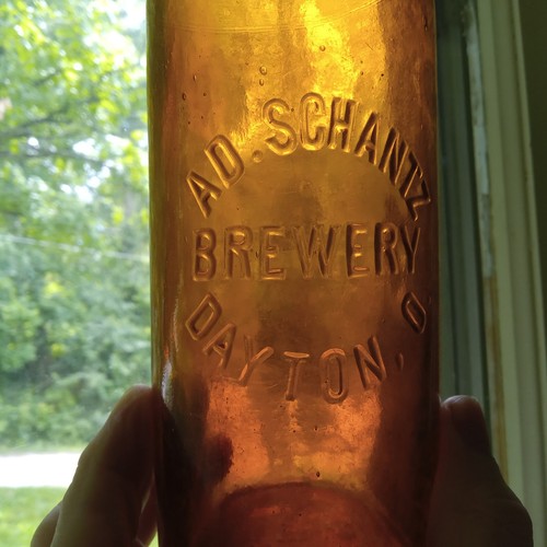 DAYTON,OHIO AD.SCHANTZ BREWERY NICE APPLIED BLOB TOP 1890 BEER BOTTLE - Picture 10 of 10