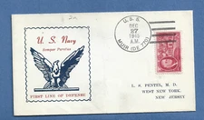 U.S.S. MUIR DEC 27,1945 FIRST LINE OF DEFENSE  NAVAL COVER