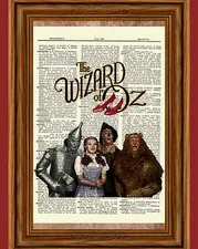 Wizard of Oz Dictionary Art Print Picture Poster Dorothy Tinman Lion Scarecrow