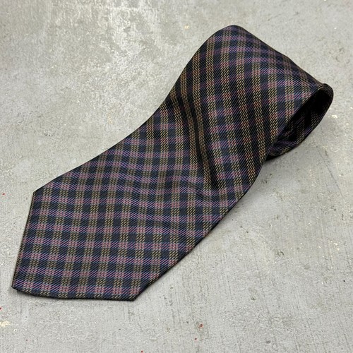 Corbata JP Tilford Samuelsohn para Harry Rosen a cuadros 100 % seda hecha en Italia - Imagen 2 de 6