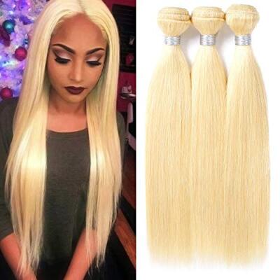 3 Bundles 613 Straight Human Hair Weft Weave Brazilian Hair 