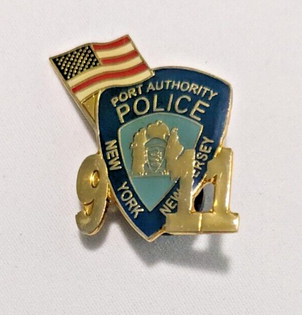 911 Port Authority Police New York New Jersey Lapel Pin USA Flag
