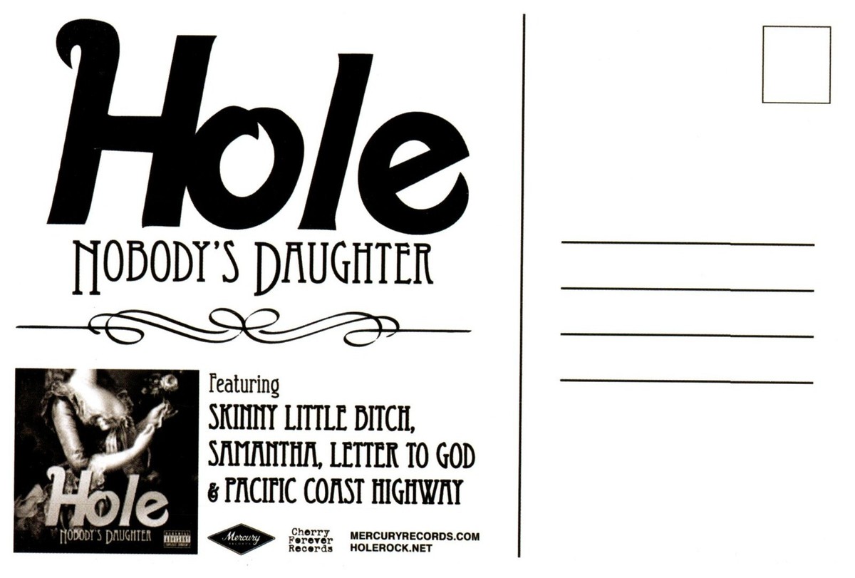 HOLE-NOBODY'S DAUGHTER.VTG UNUSED ALBUM PROMO POSTCARD*B17