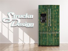 Green Grain Vine Floral Design Leaf Fridge Freezer Wrap Side Door Vinyl Decal
