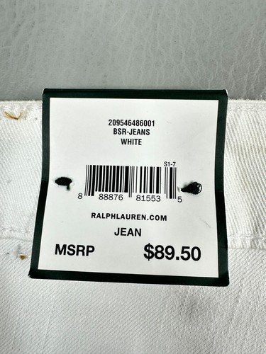 Lauren Ralph Lauren Modern Curvy White Denim jeans Size 14-30 New - Picture 10 of 15