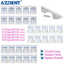 AZDENT Ortodoncia Dental Super Elástica Niti Arco Redondo Alambre Ovoide/Natural