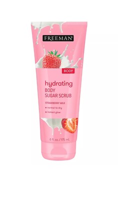 1 FREEMAN EXFOLIATING  BODY SUGAR SCRUB STRAWBERRY Valentine  Day FREE SHIPPING