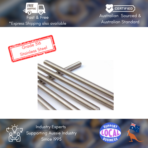 M4 M5 M6 M8 M10 M12 M16 Grade 316 Stainless Allthread Threaded Rod