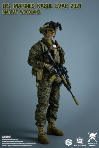 1/6 Easy&Simple GA1006R U.S. MARINES KABUL EVAC 2021 MARPAT WOODLAND Soldier Toy - Picture 4 of 11