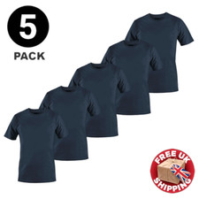 Image of 5 PACK Men's T-Shirt Heavy Cotton Plain Short Sleeve Tees 100% Cotton Blank Tees