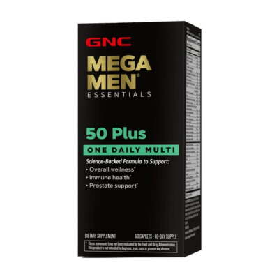 GNC Mega Men Essentials 50-Plus One Daily Multivitamin, 60 Tablets