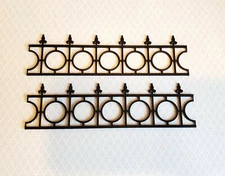 Dollhouse Fence Railing Widow's Walk x2 Black Victorian Garden 1:12 Scale