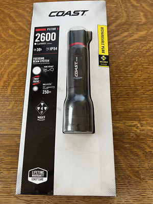 Coast PX19R Rechargeable 2600 Lumen Handheld Flashlight IP54 Multi-Focus