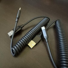 Car Coiled Lightnng Cable 2Pk Retractable iPhone Fast Charging Short 3Ft Cord